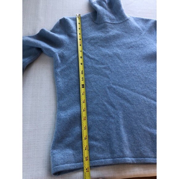 Ann Taylor Sweater Womens S 100% Cashmere Turtleneck Pullover Blue Jumper - Picture 5 of 6